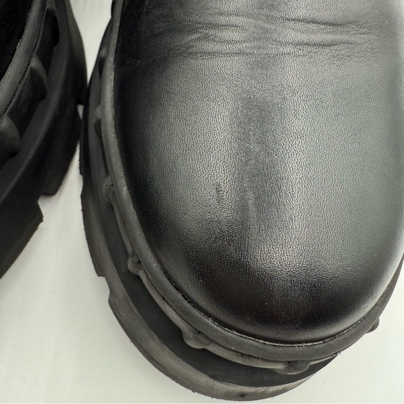 Steve Madden Barclay Black Leather Pull On Rounded Toe Chunky Ankle Boot Size 8 - Picture 16 of 16